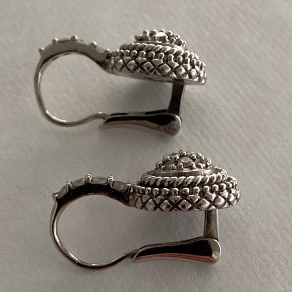 Judith Ripka sterling lever back earrings - Picture 4 of 5